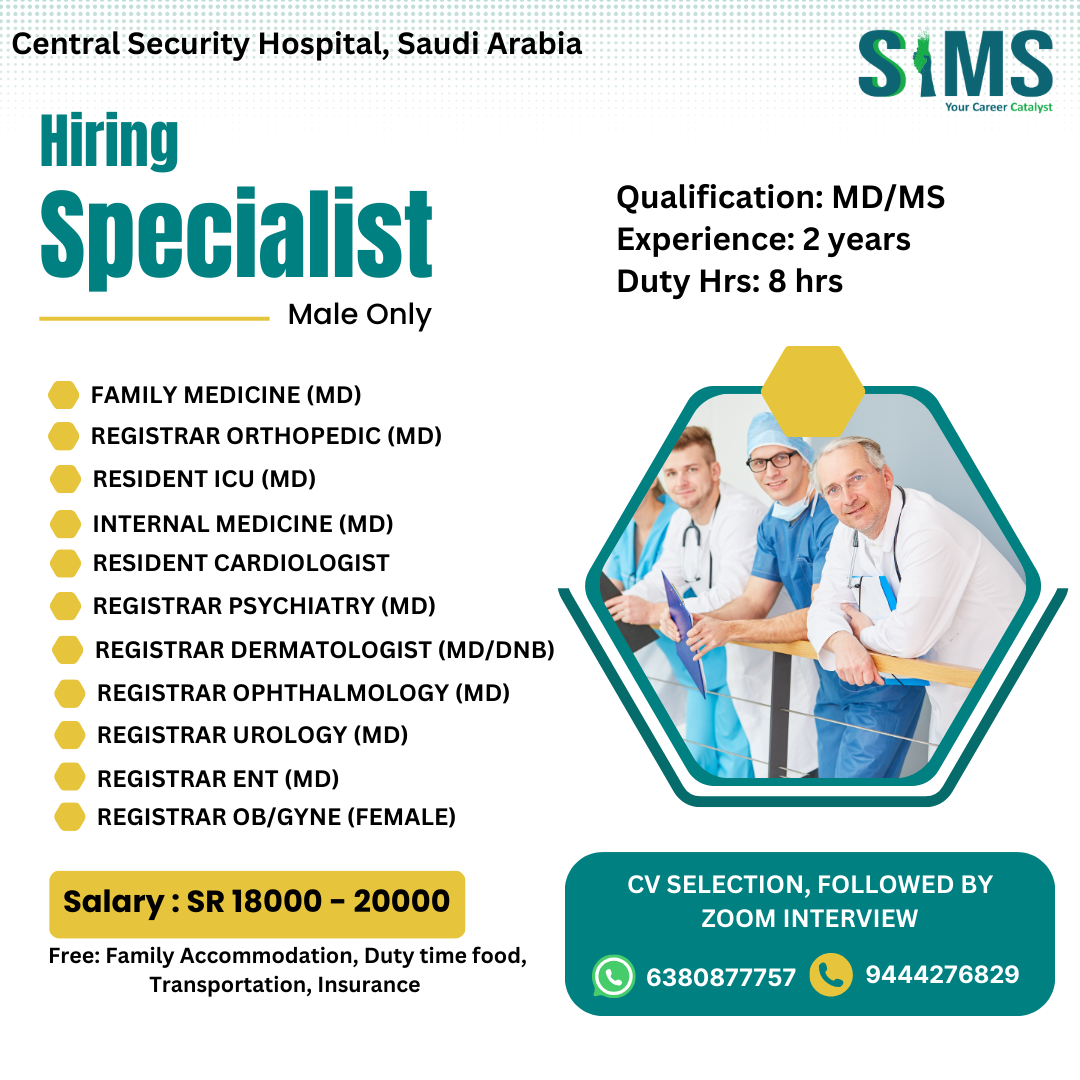 Specialist / Registrar Doctors — Gulf job poster